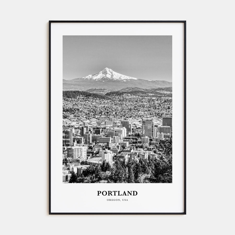 Portland, Oregon Portrait B&W No 2 Poster
