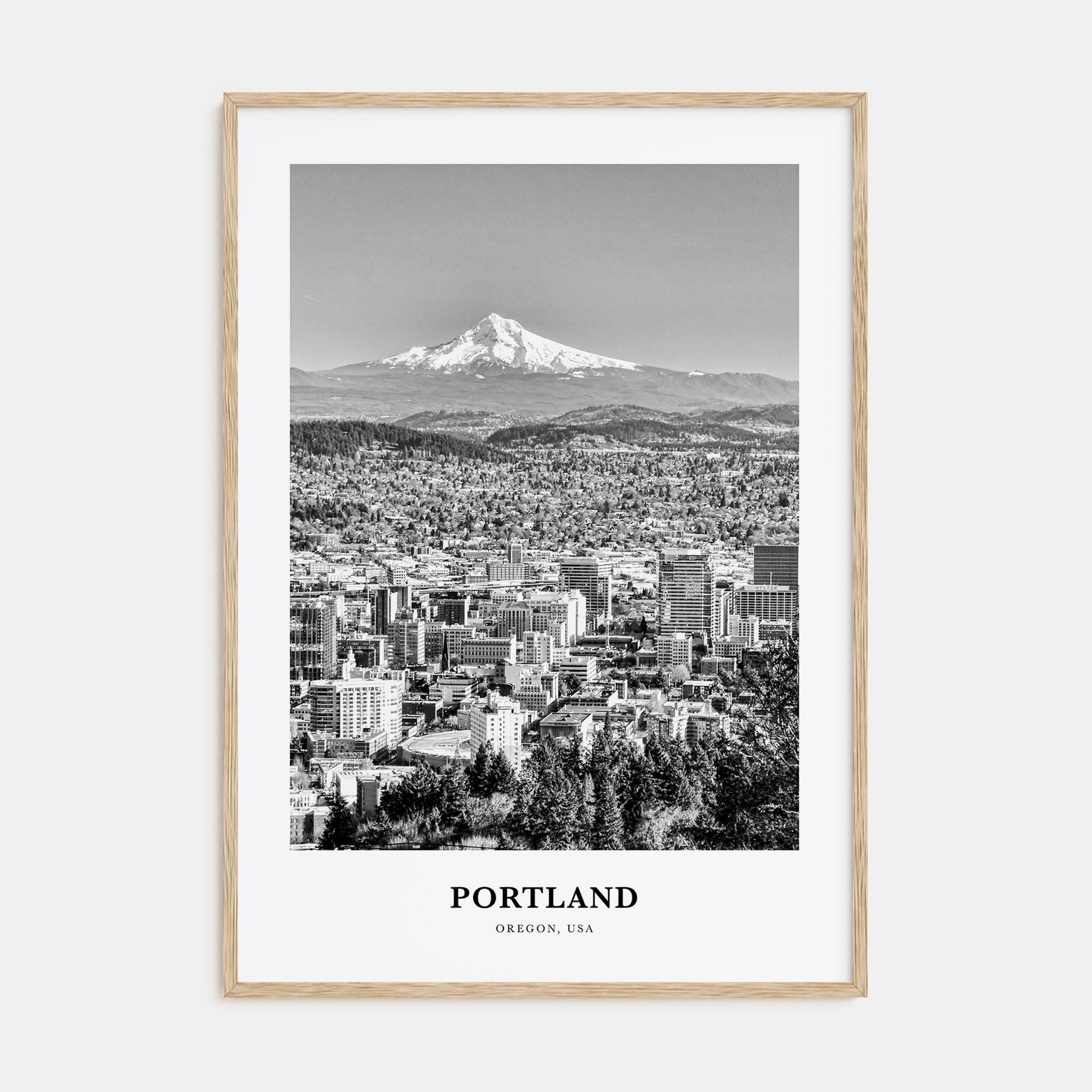 Portland, Oregon Portrait B&W No 2 Poster