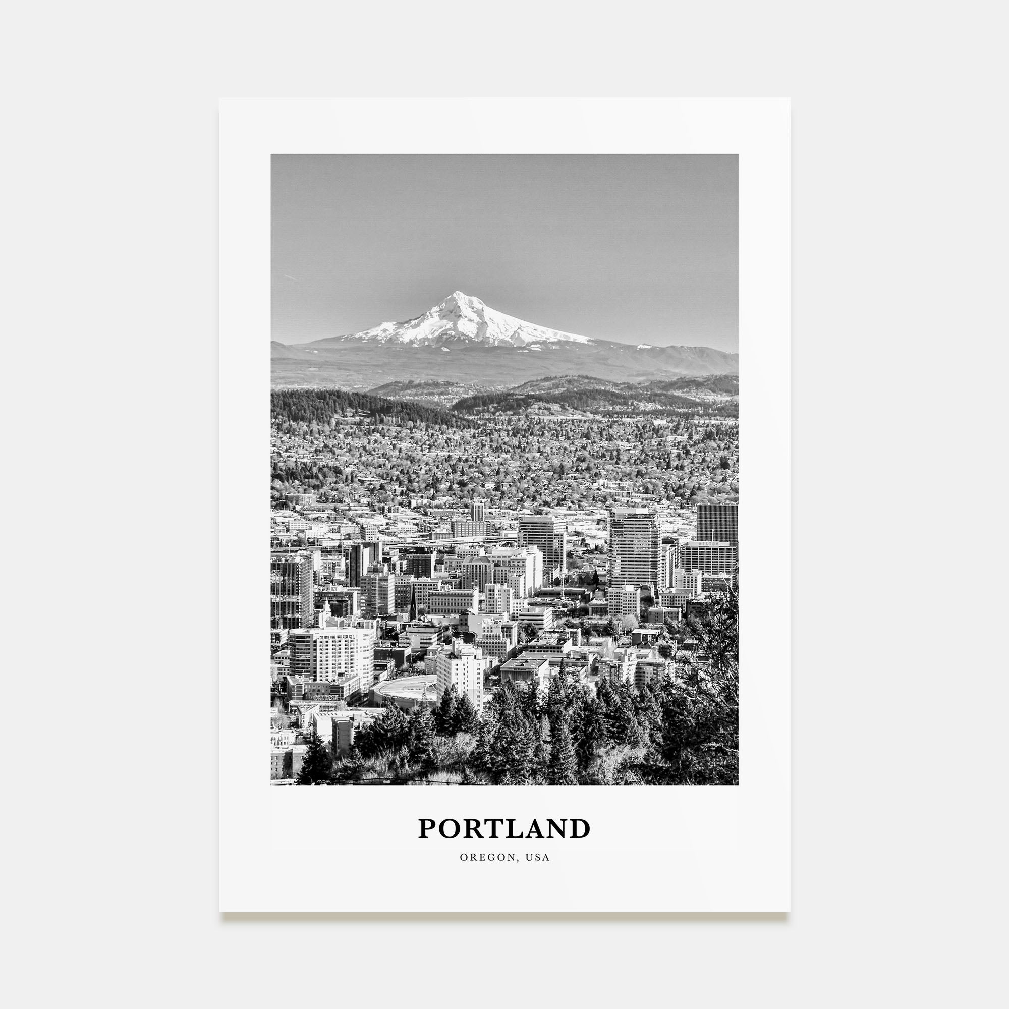 Portland, Oregon Portrait B&W No 2 Poster