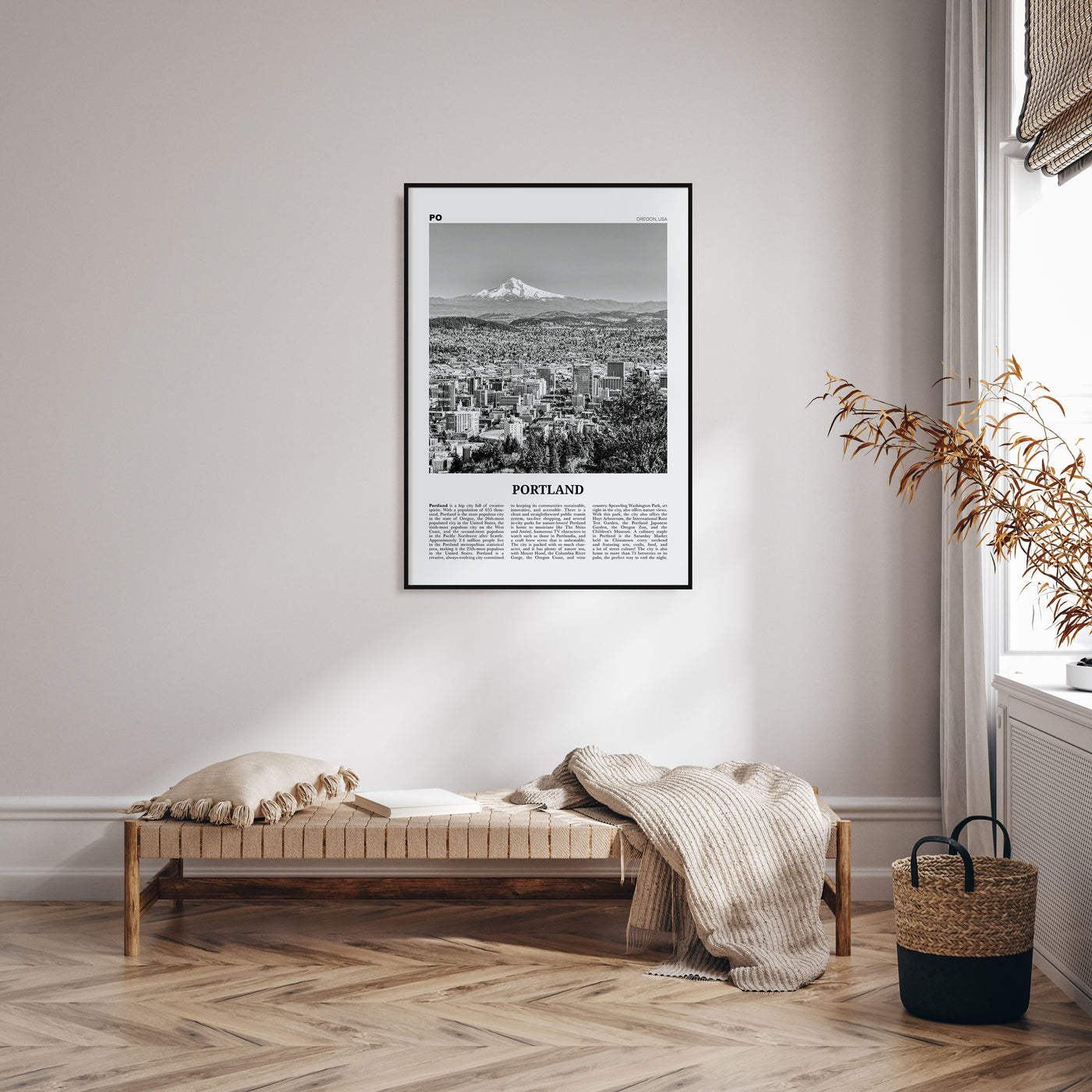 Portland, Oregon Travel B&W No 1 Poster