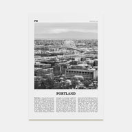 Portland, Oregon Travel B&W No 2 Poster