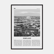 Portland, Oregon Travel B&W No 2 Poster