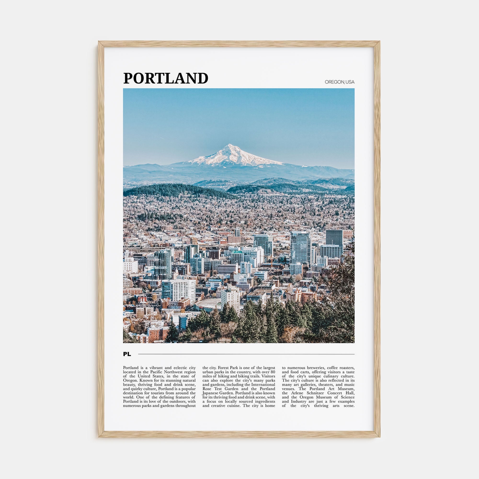 Portland, Oregon Travel Color Poster