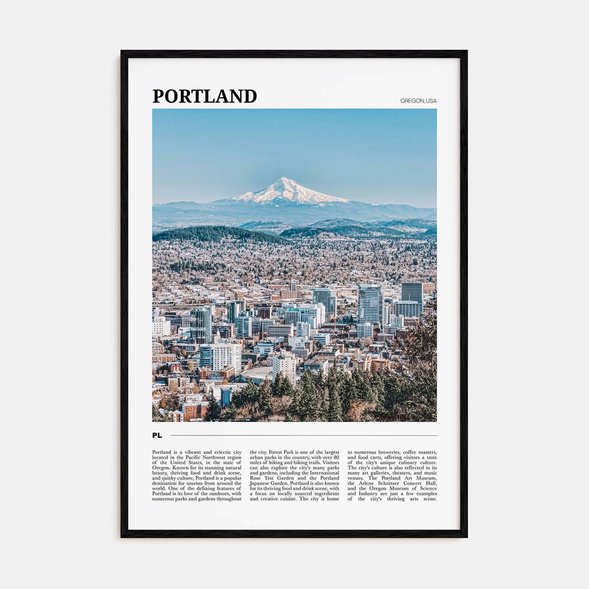 Portland, Oregon Travel Color Poster