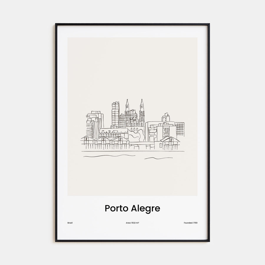 Porto Alegre Drawn Poster