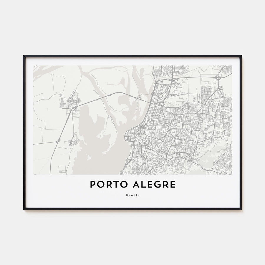Porto Alegre Map Landscape Poster