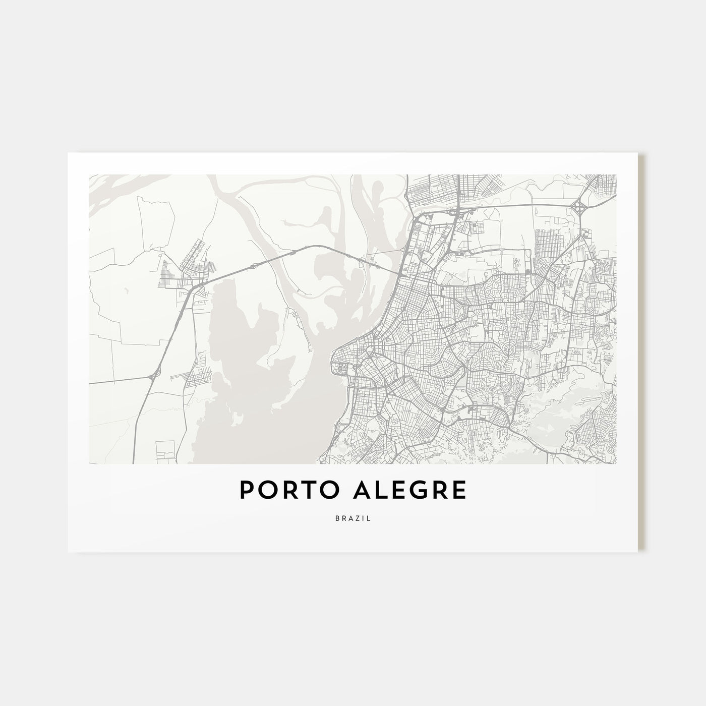 Porto Alegre Map Landscape Poster