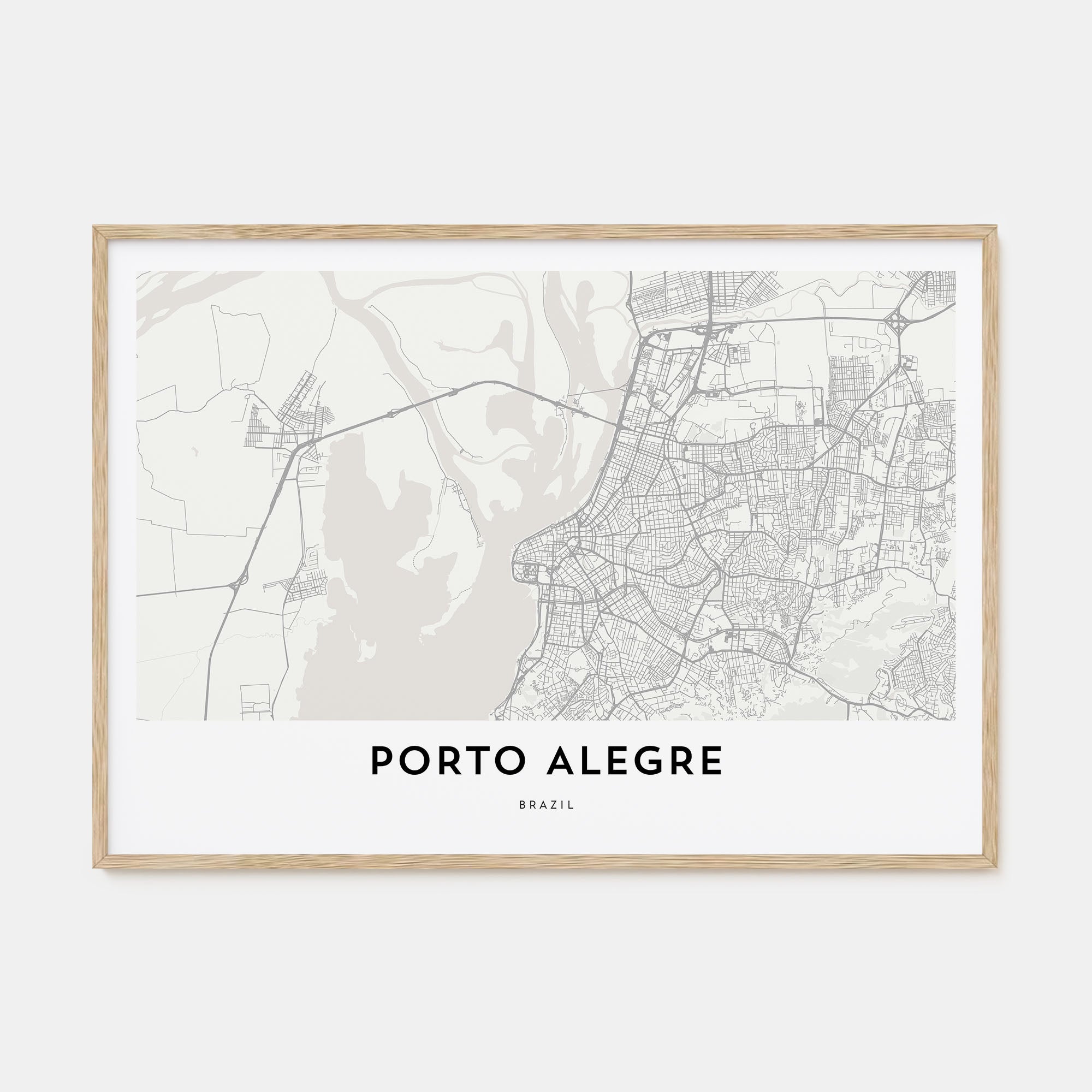 Porto Alegre Map Landscape Poster