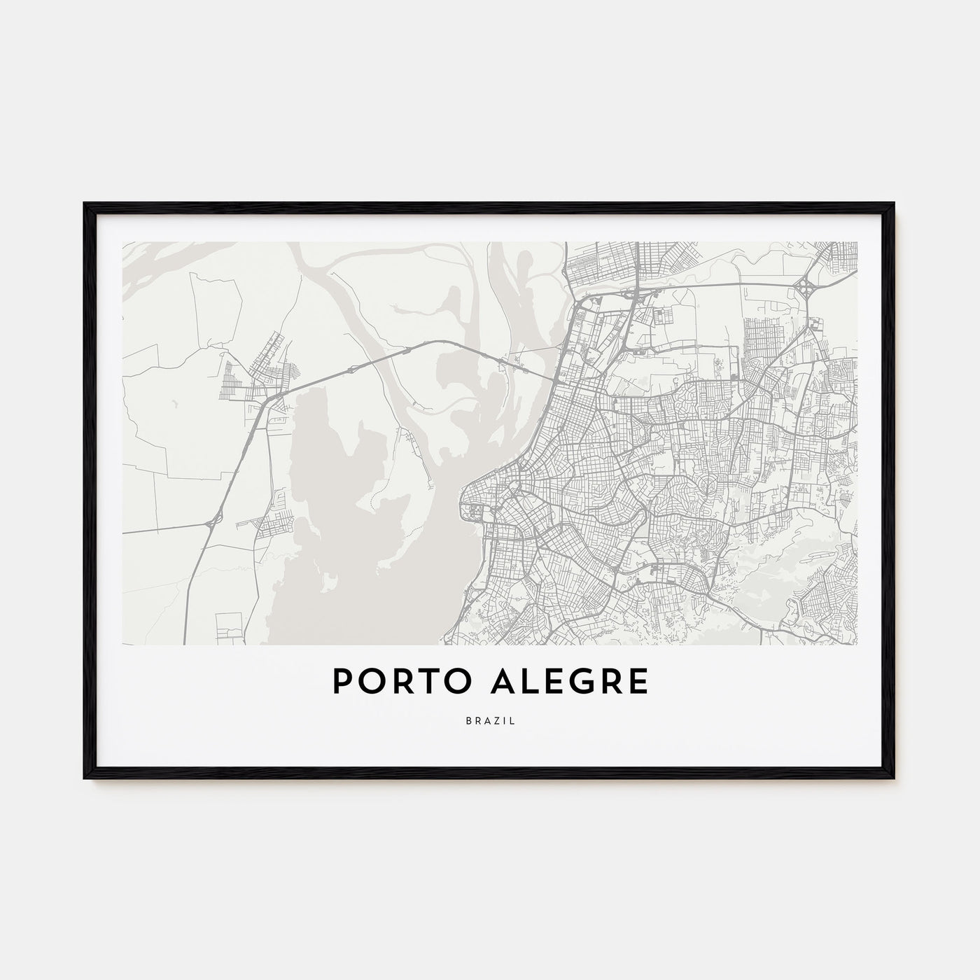 Porto Alegre Map Landscape Poster