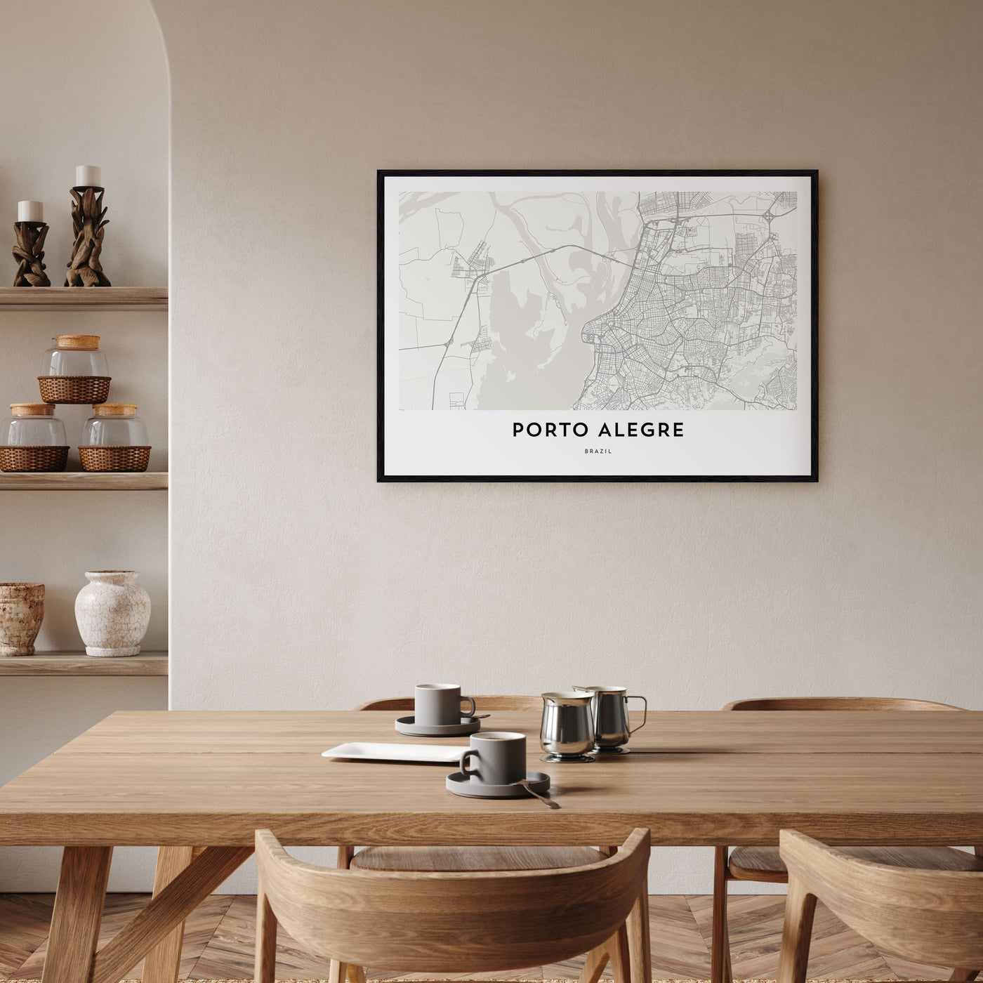 Porto Alegre Map Landscape Poster