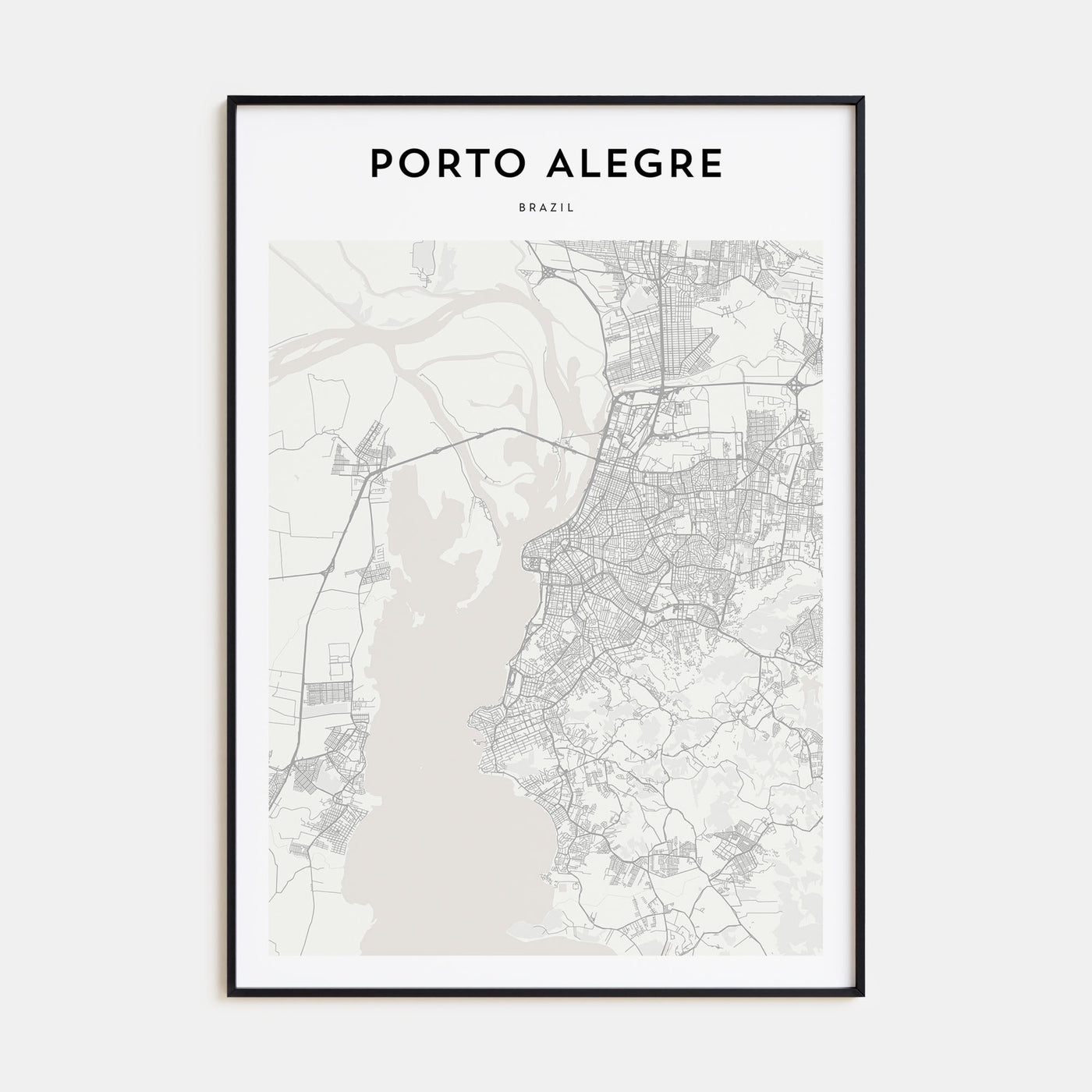 Porto Alegre Map Portrait Poster