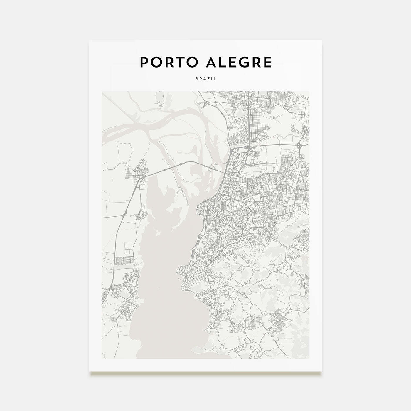 Porto Alegre Map Portrait Poster
