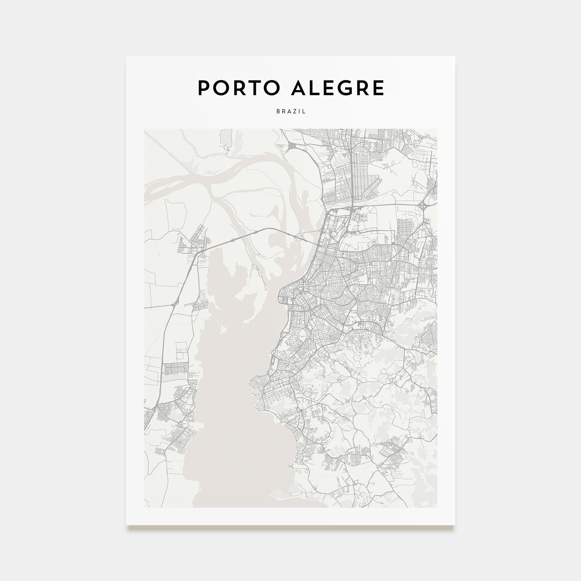 Porto Alegre Map Portrait Poster