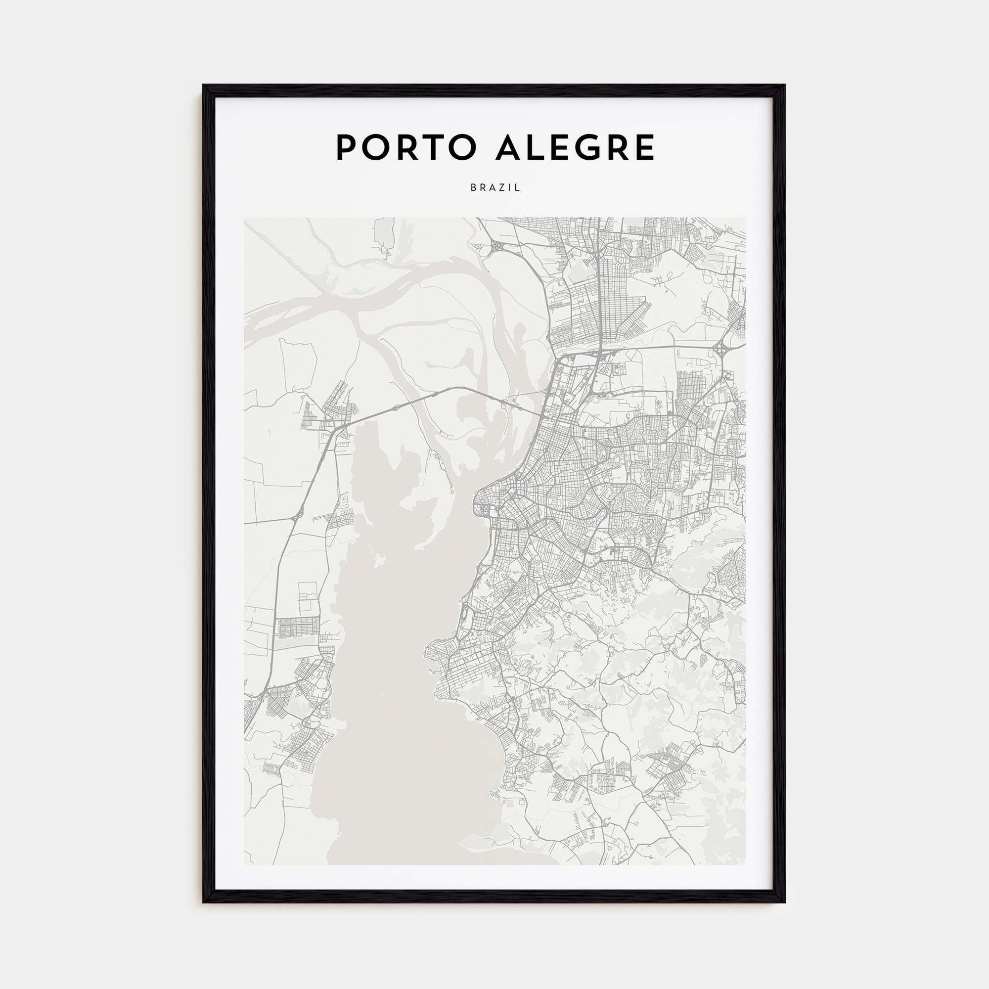 Porto Alegre Map Portrait Poster