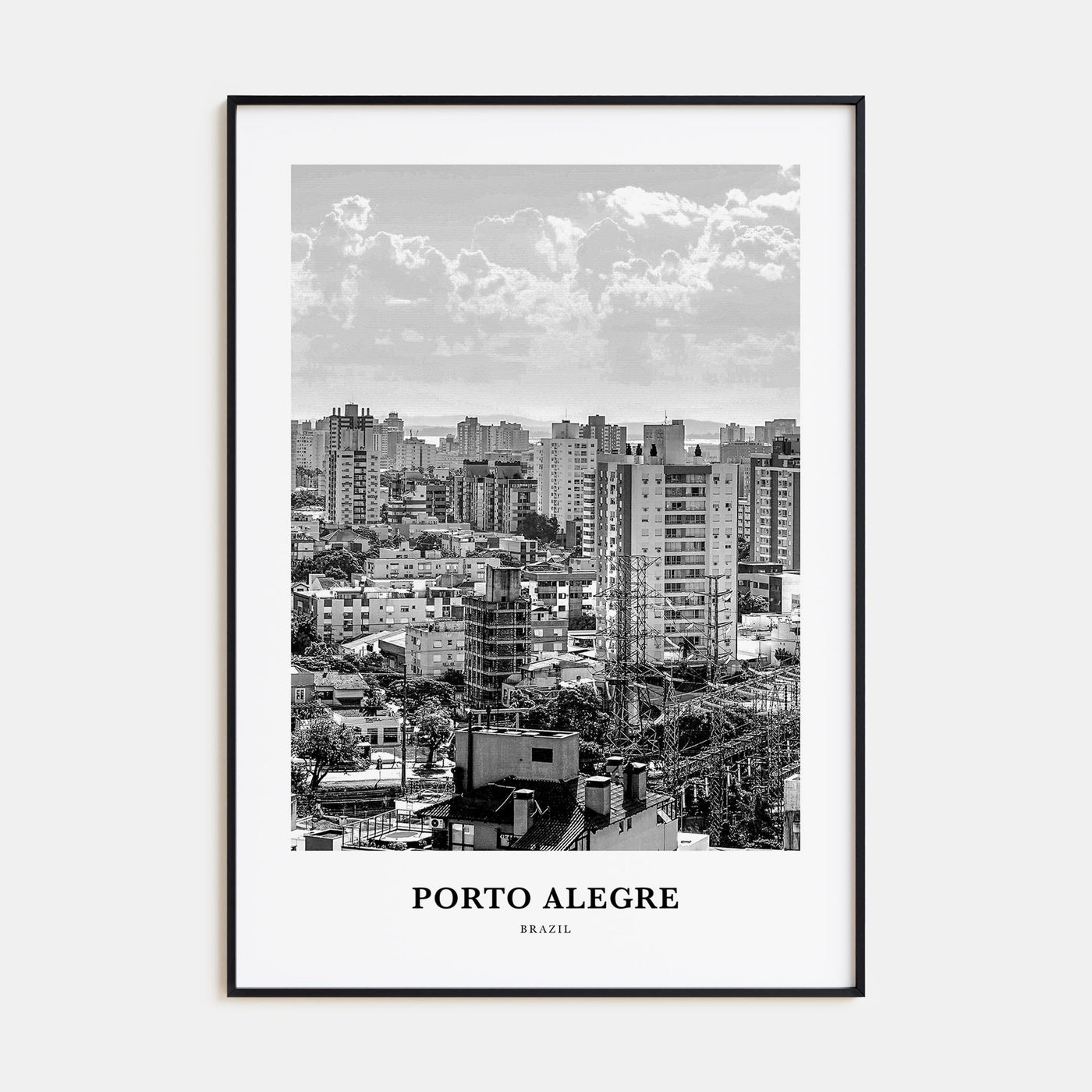 Porto Alegre Portrait B&W Poster
