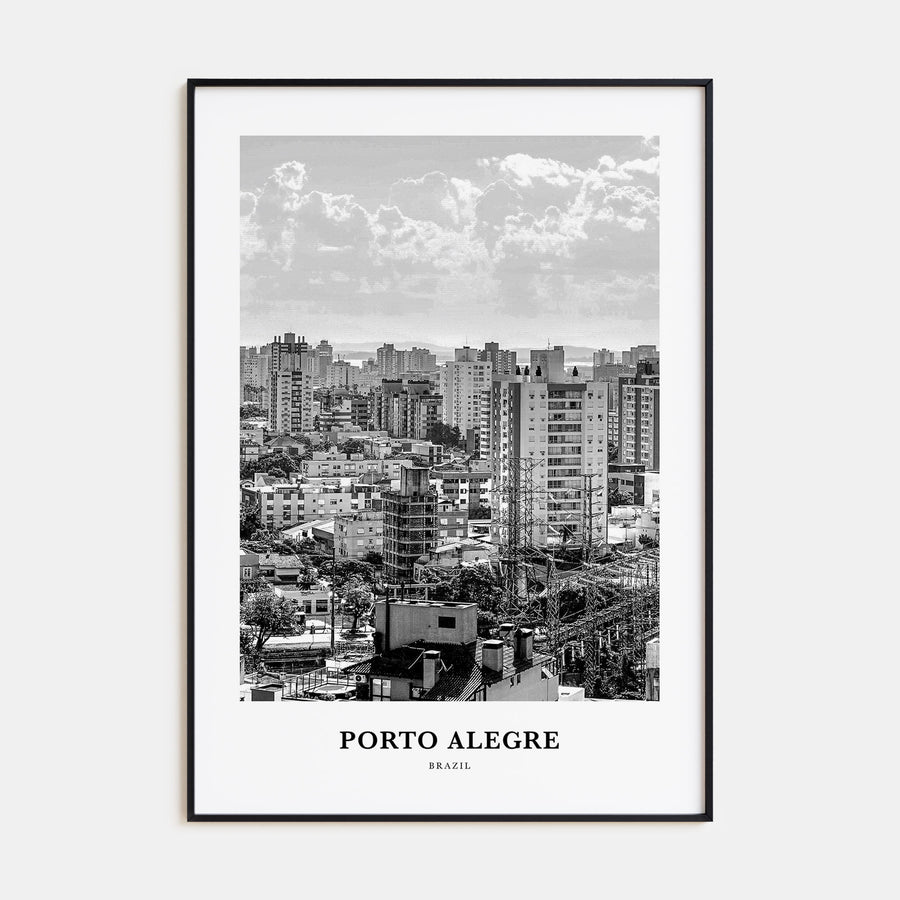Porto Alegre Portrait B&W Poster