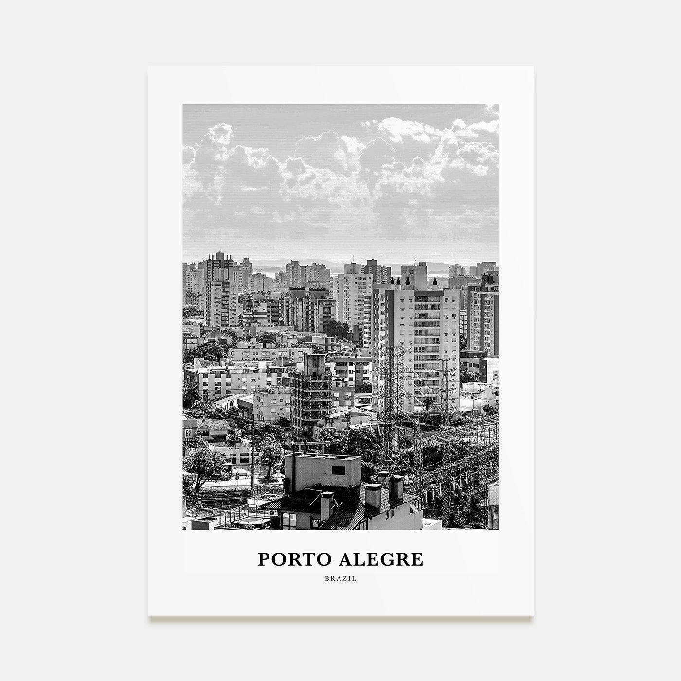 Porto Alegre Portrait B&W Poster