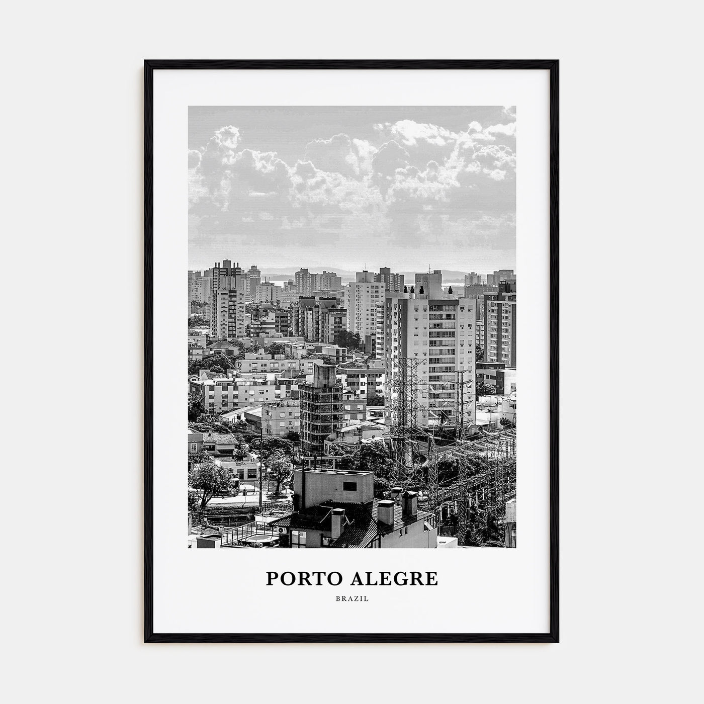 Porto Alegre Portrait B&W Poster