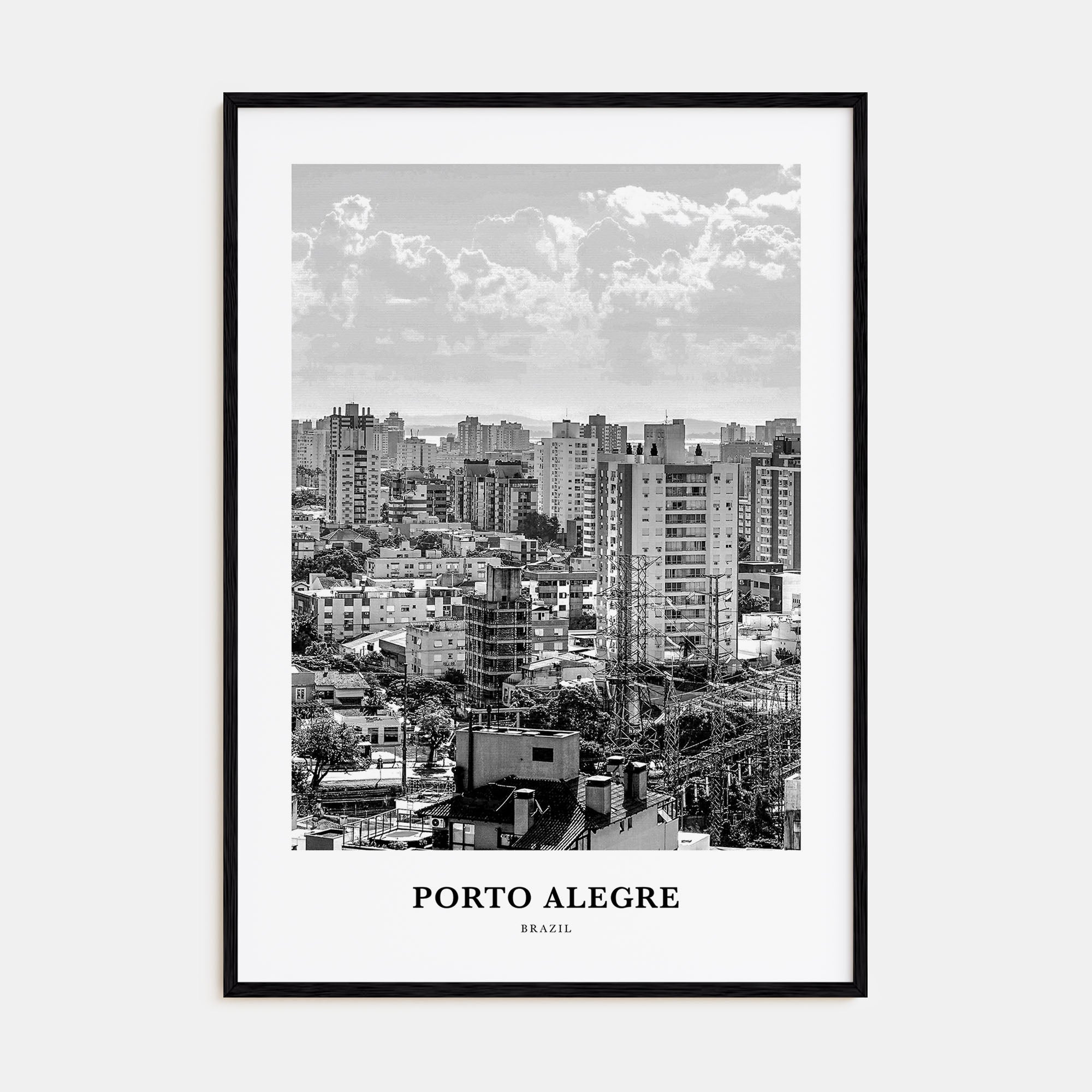 Porto Alegre Portrait B&W Poster