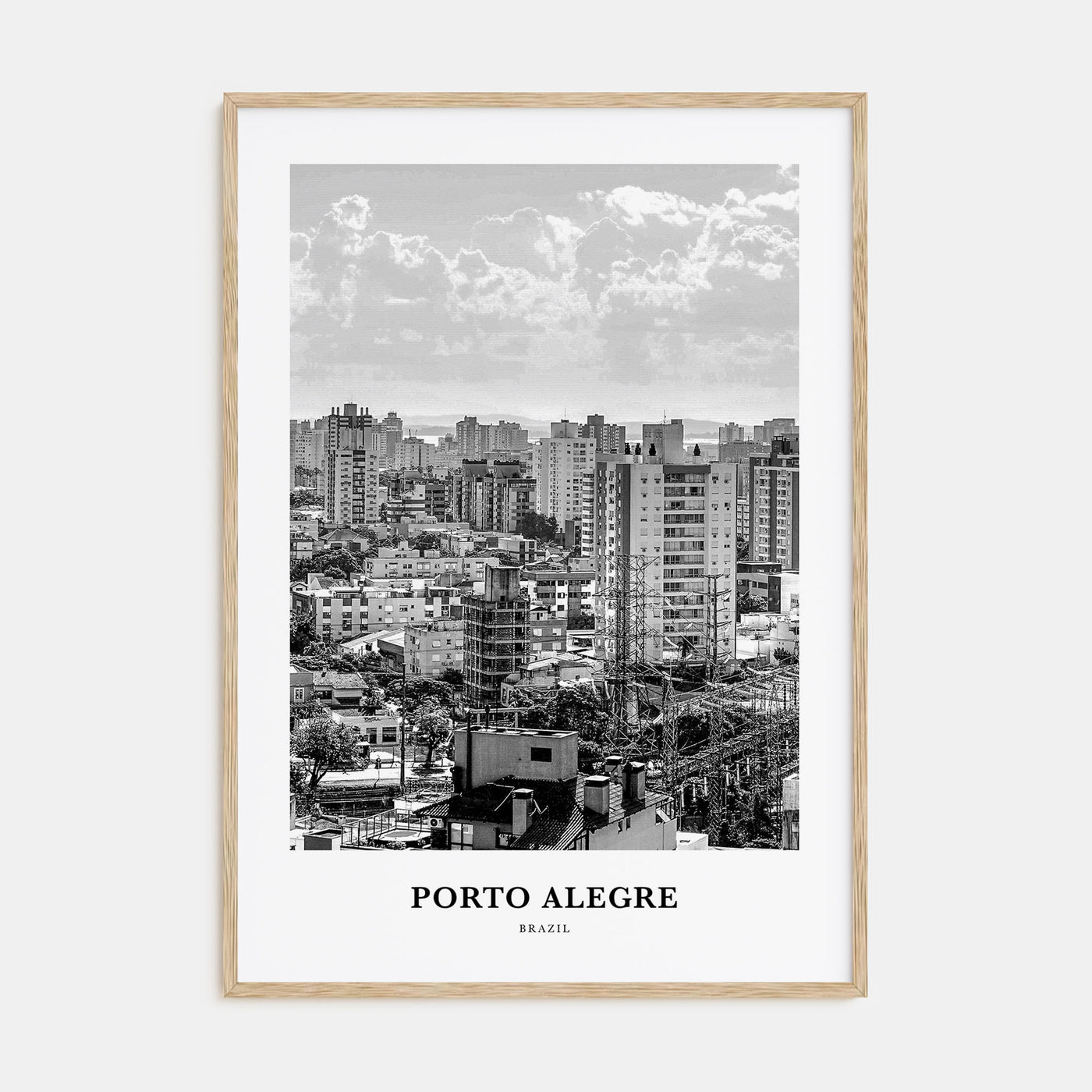 Porto Alegre Portrait B&W Poster