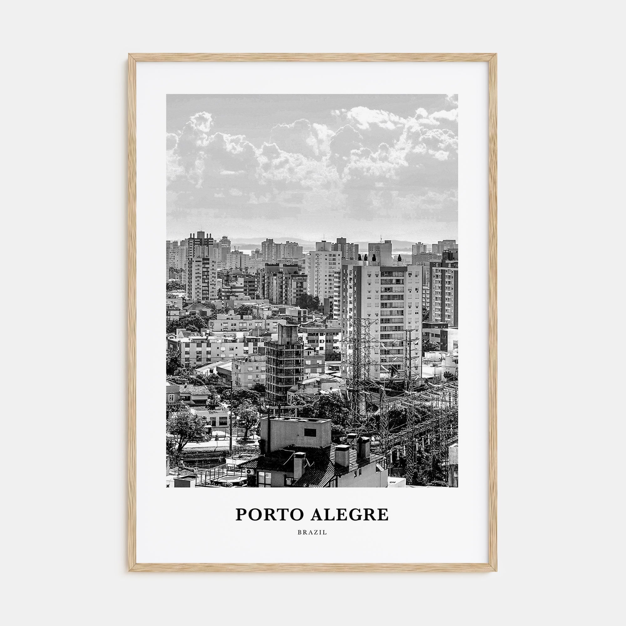 Porto Alegre Portrait B&W Poster