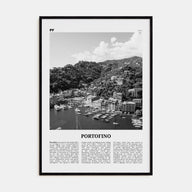 Portofino Travel B&W Poster