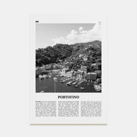 Portofino Travel B&W Poster