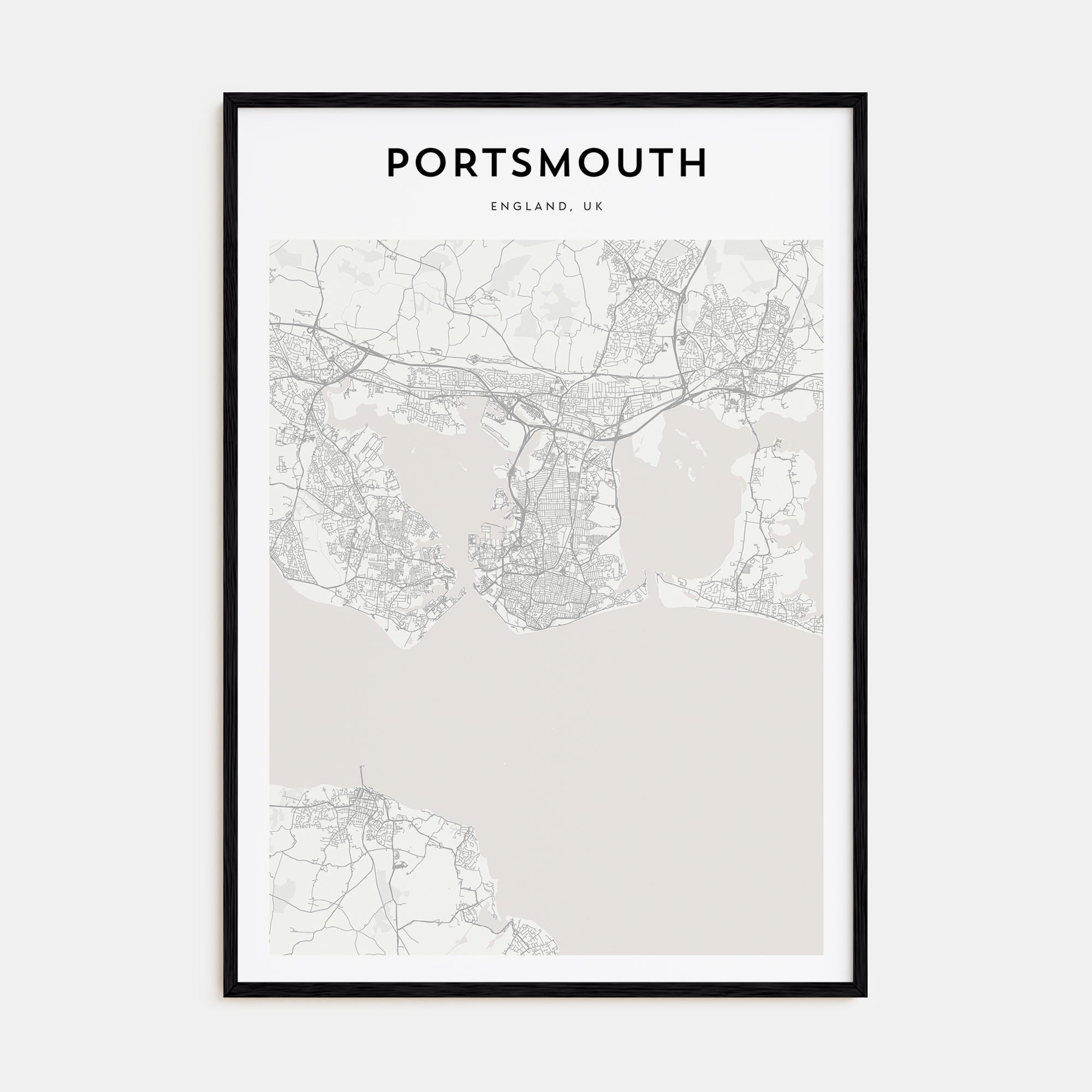 Portsmouth, England Map Portrait Poster