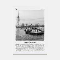 Portsmouth, England Travel B&W No 3 Poster