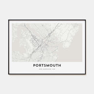 Portsmouth, New Hampshire Map Landscape Poster
