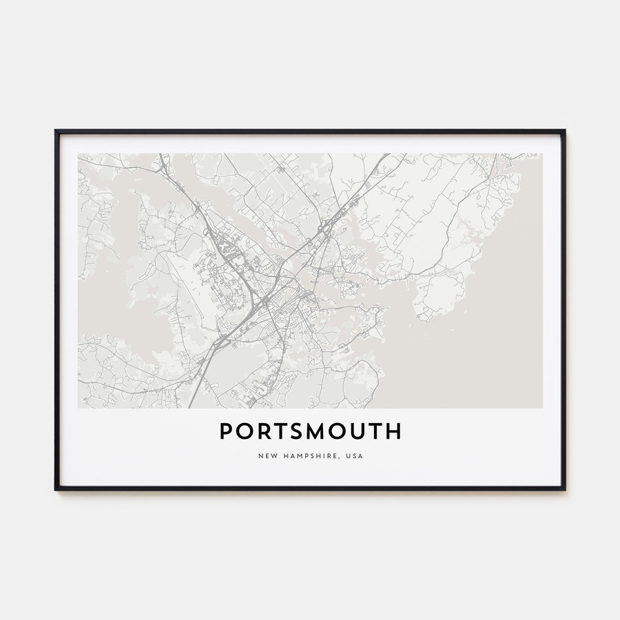 Portsmouth, New Hampshire Map Landscape Poster