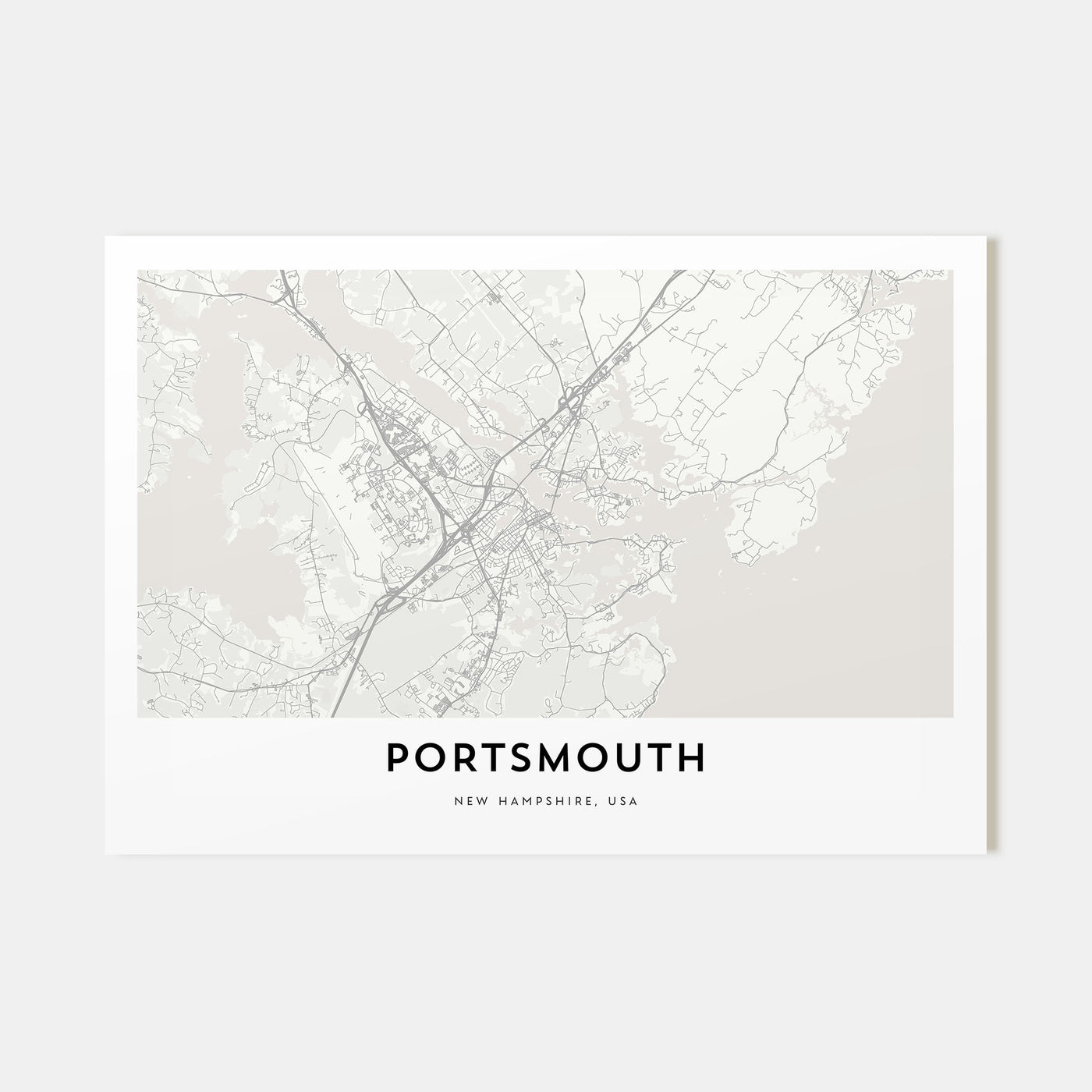 Portsmouth, New Hampshire Map Landscape Poster
