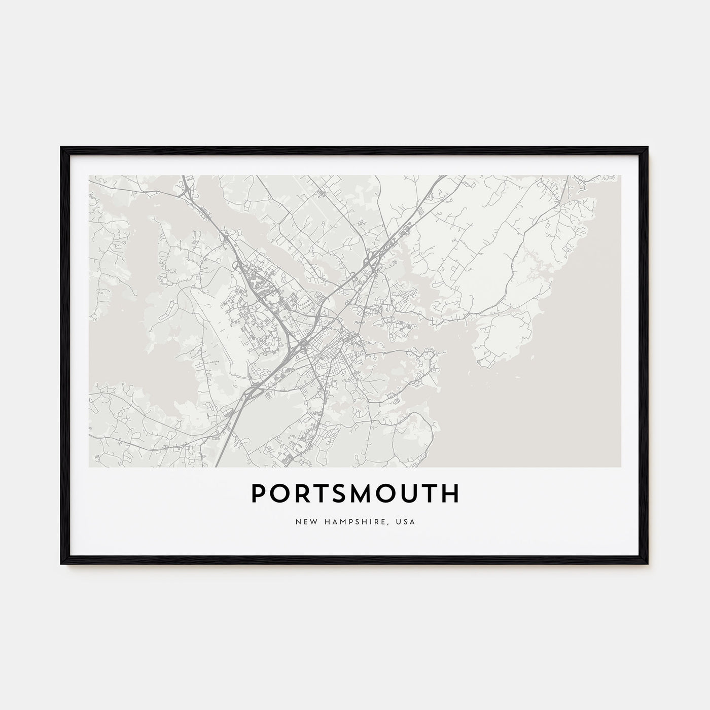 Portsmouth, New Hampshire Map Landscape Poster