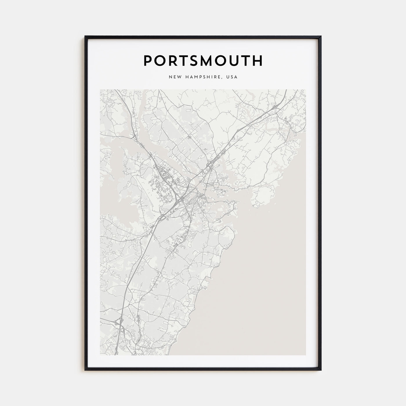 Portsmouth, New Hampshire Map Portrait Poster