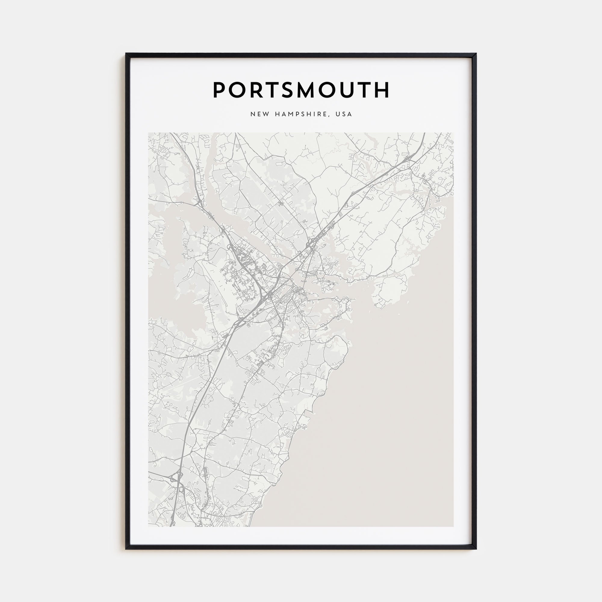Portsmouth, New Hampshire Map Portrait Poster