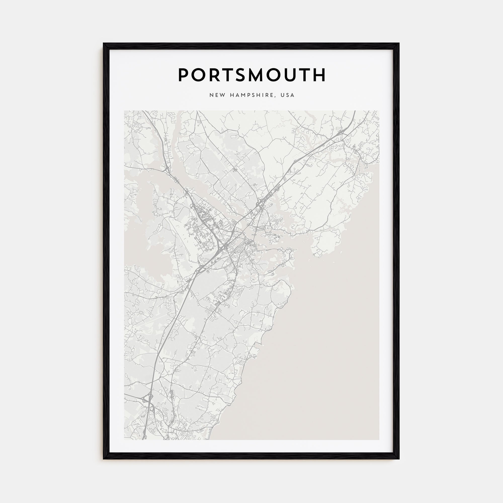 Portsmouth, New Hampshire Map Portrait Poster
