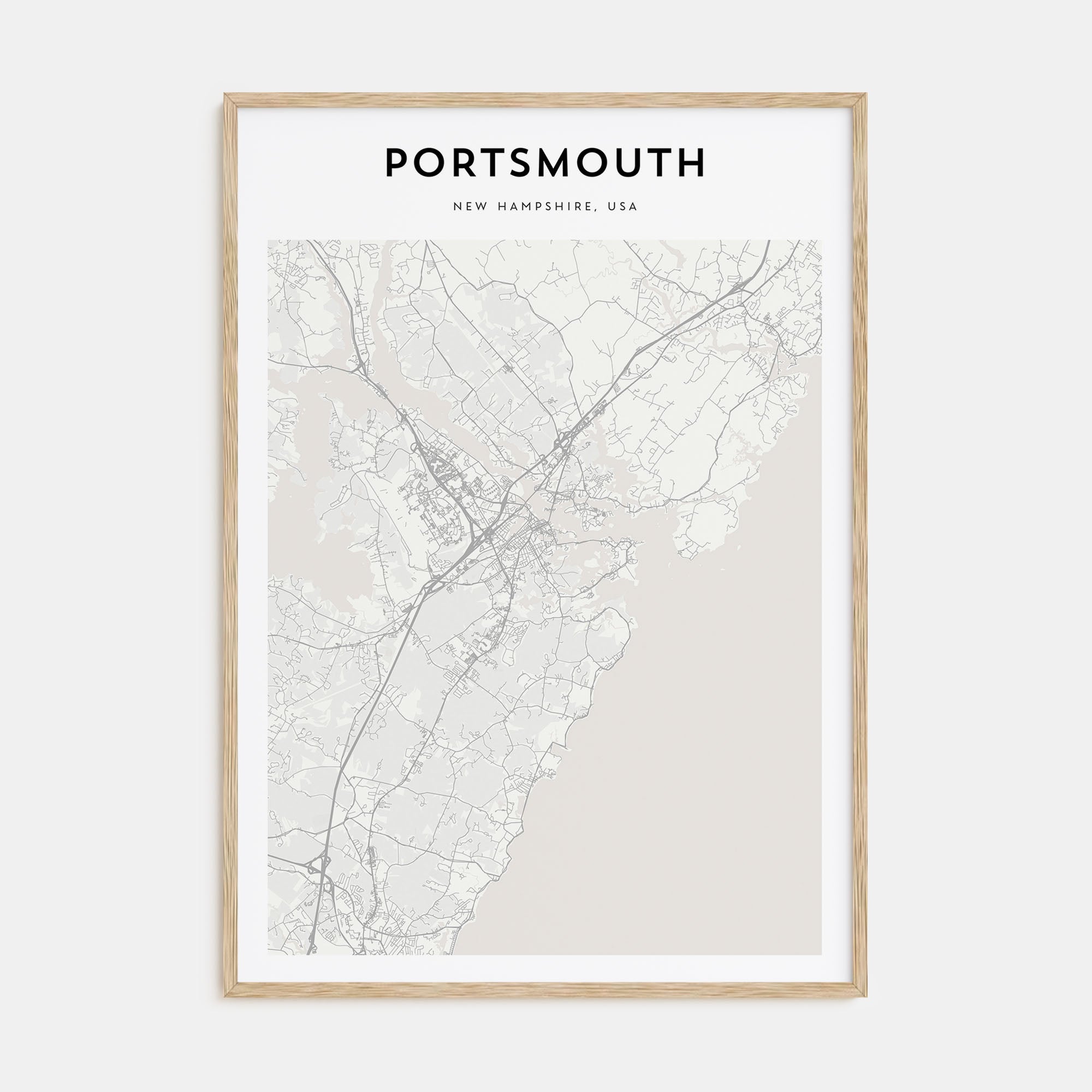 Portsmouth, New Hampshire Map Portrait Poster