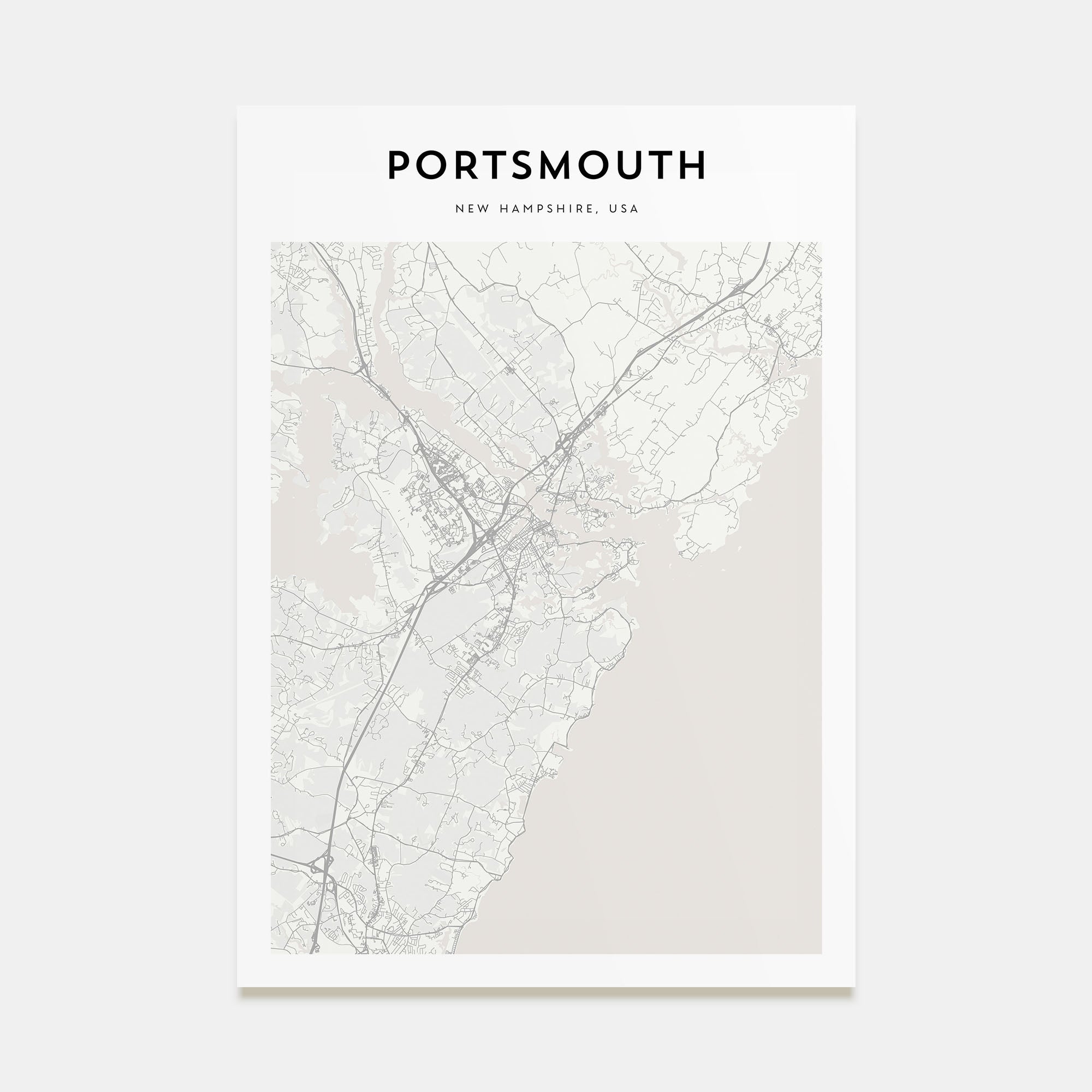 Portsmouth, New Hampshire Map Portrait Poster
