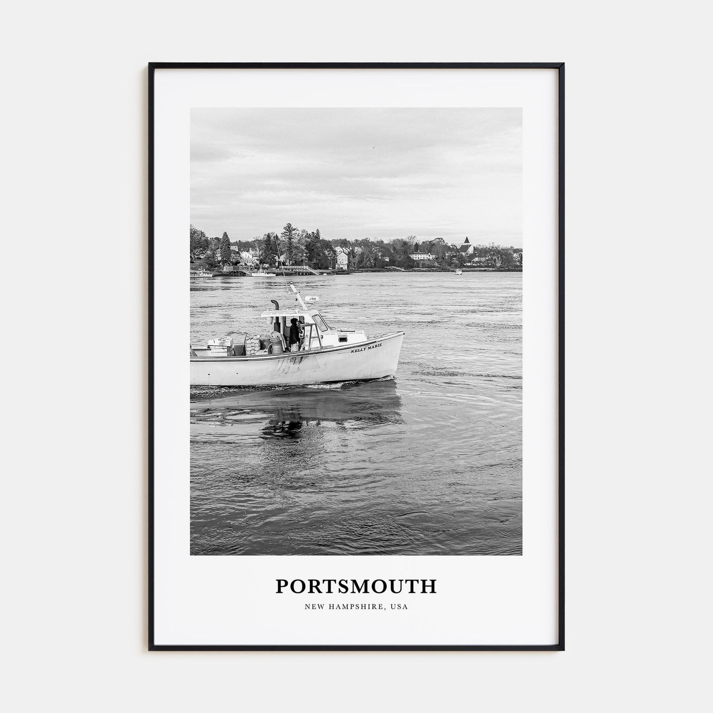 Portsmouth, New Hampshire Portrait B&W Poster