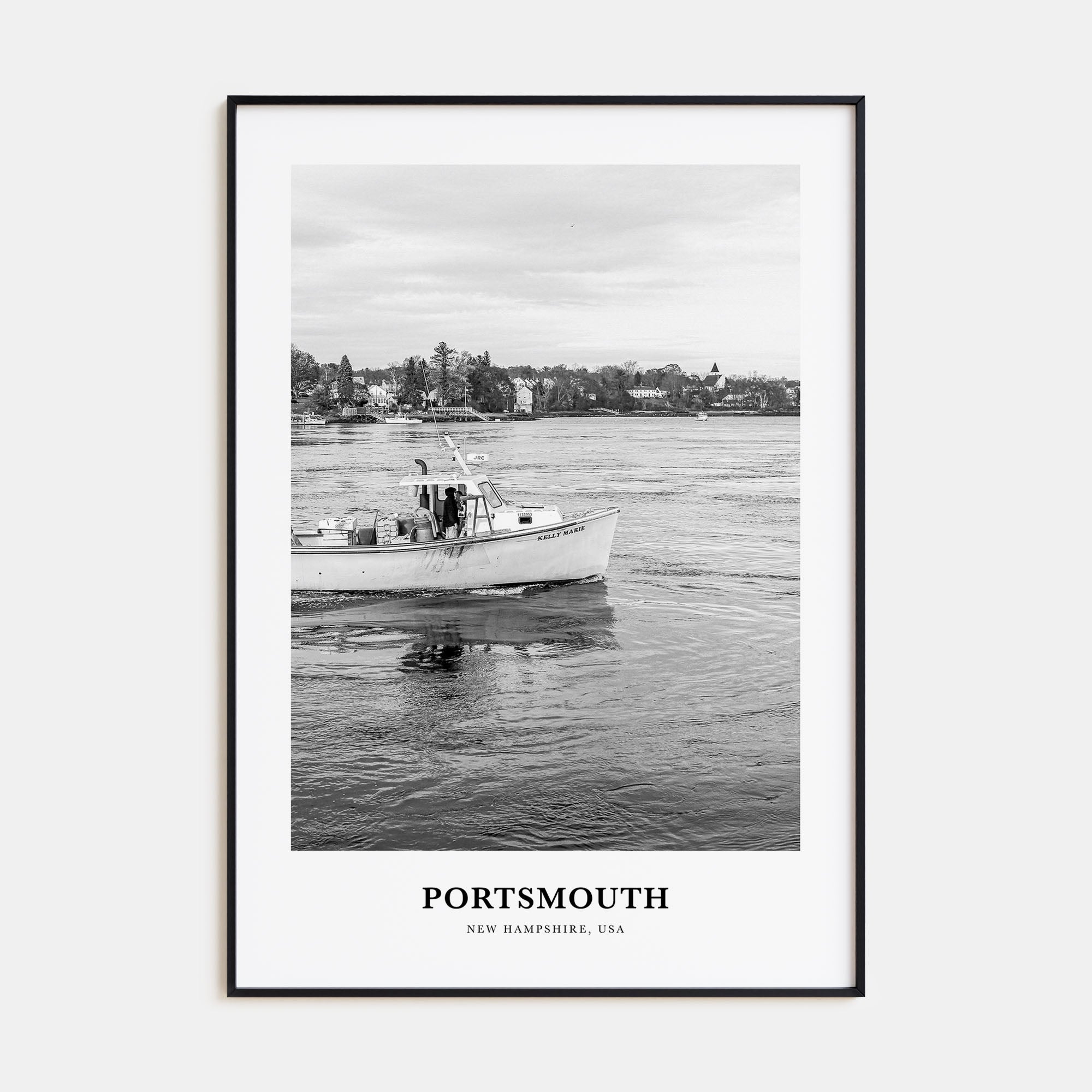 Portsmouth, New Hampshire Portrait B&W Poster