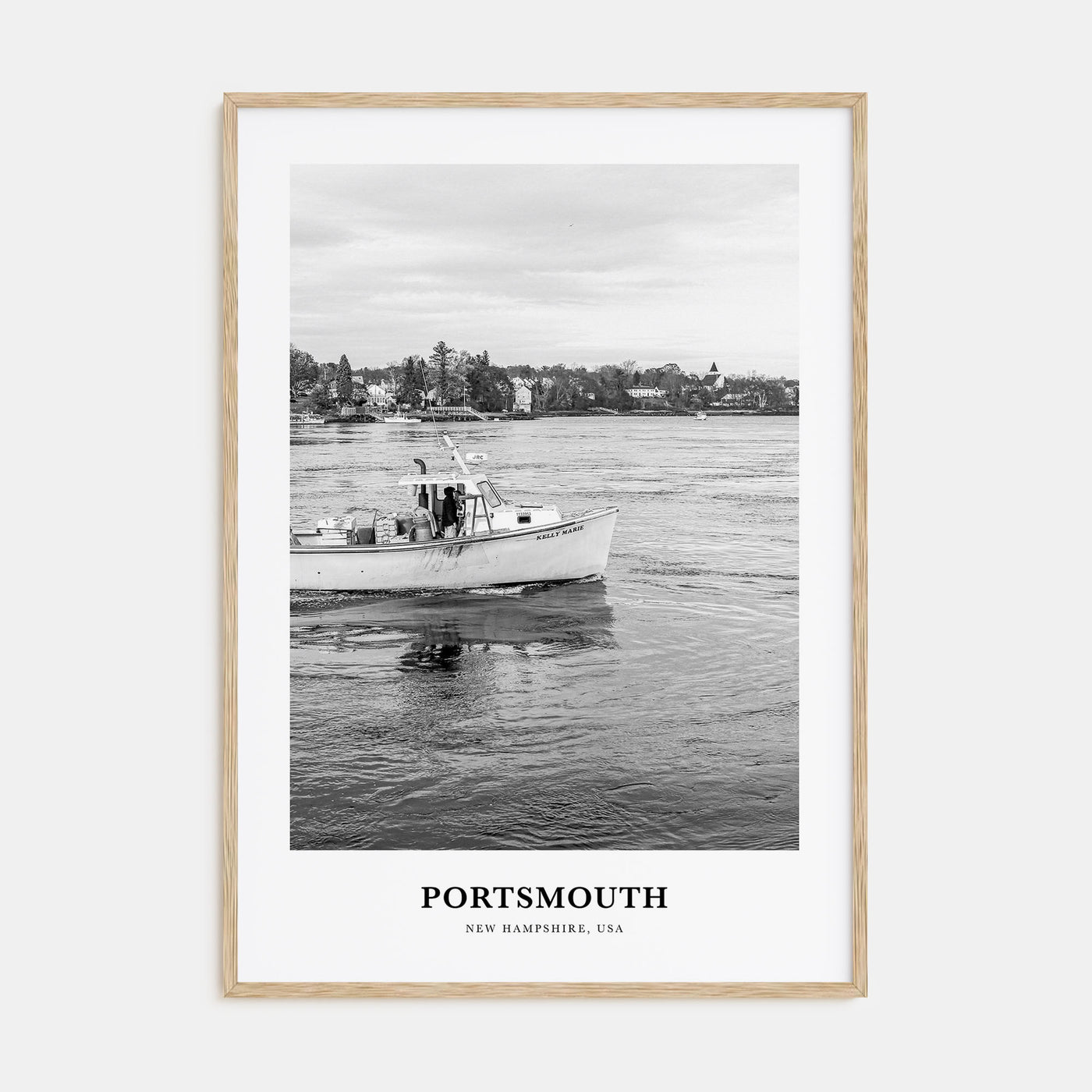Portsmouth, New Hampshire Portrait B&W Poster