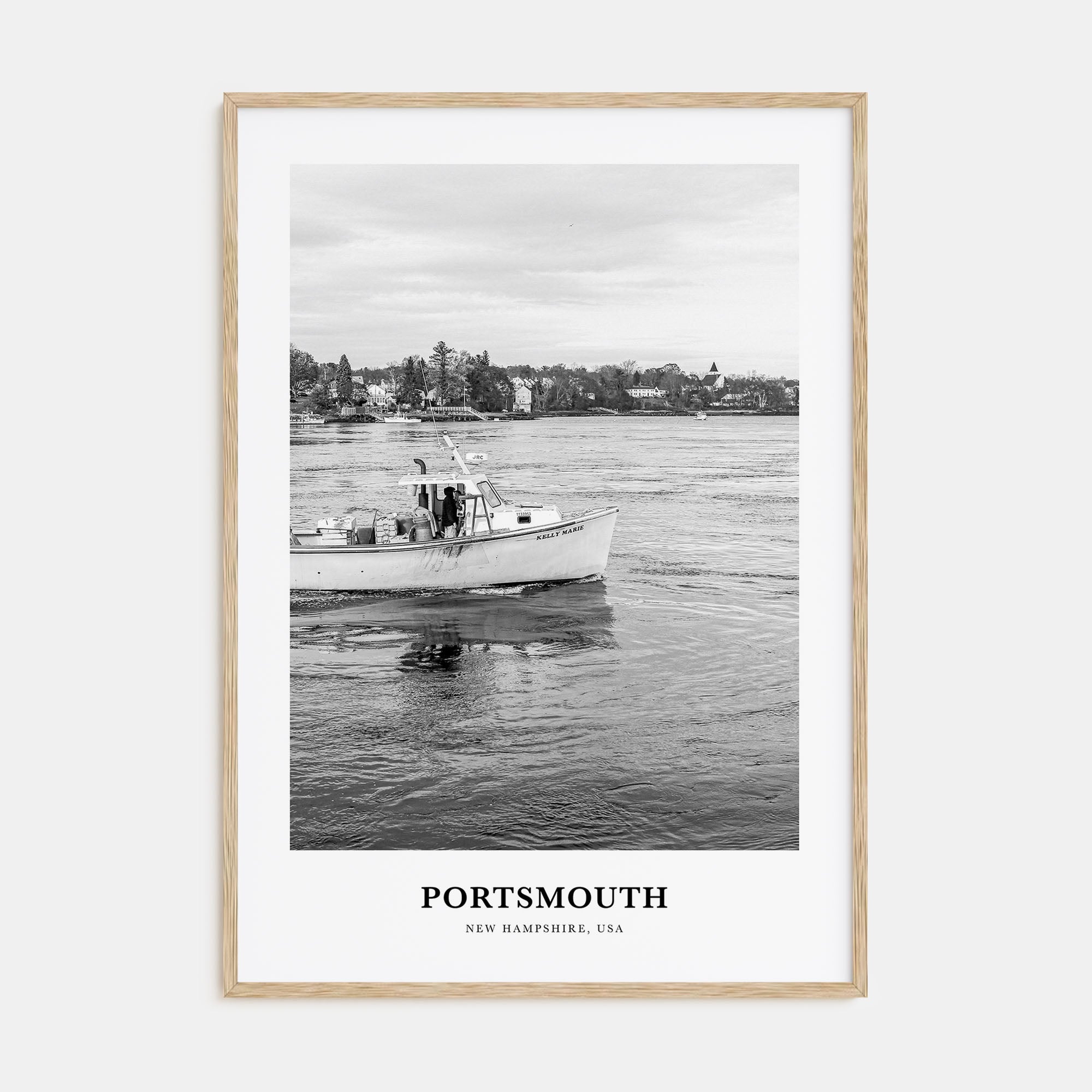 Portsmouth, New Hampshire Portrait B&W Poster