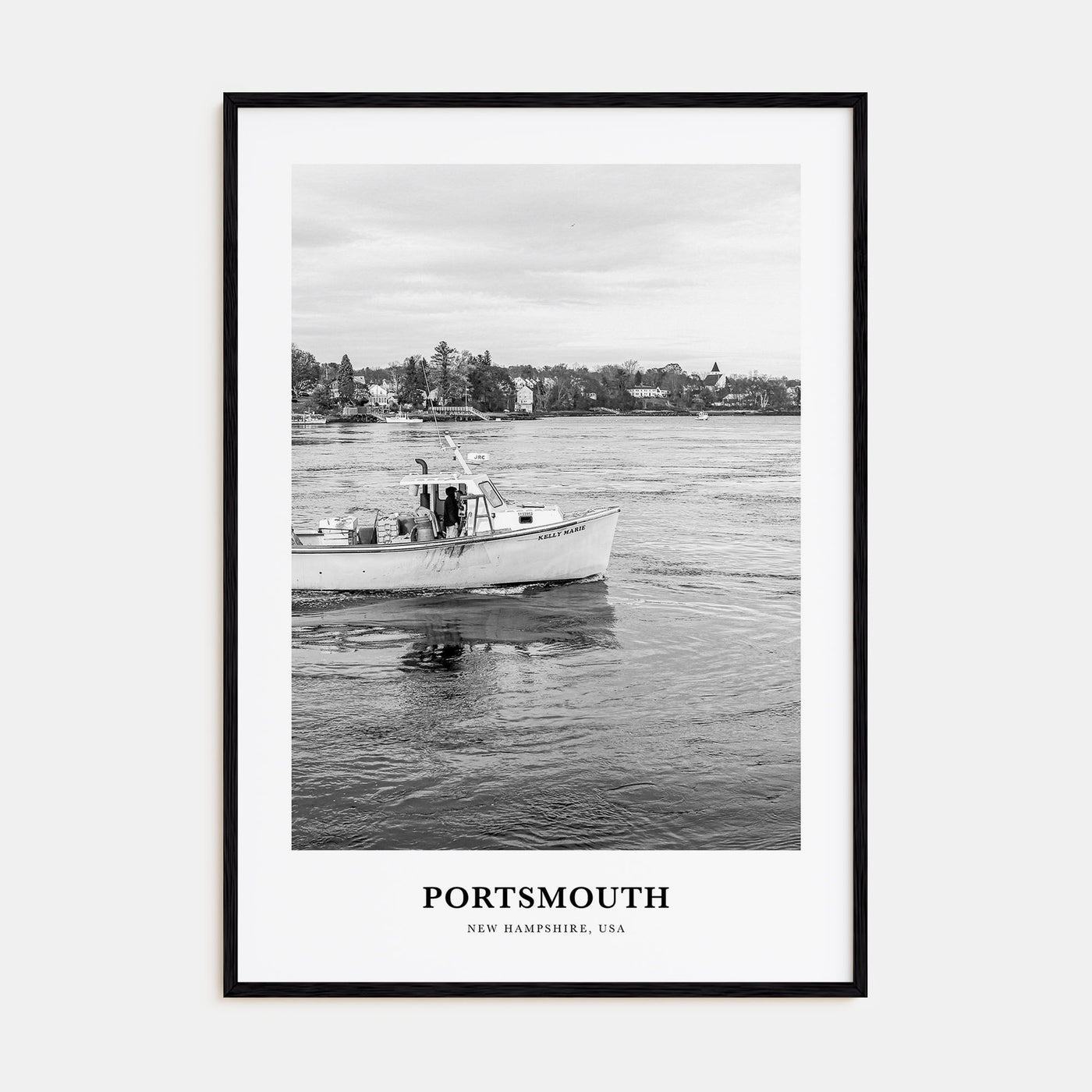 Portsmouth, New Hampshire Portrait B&W Poster