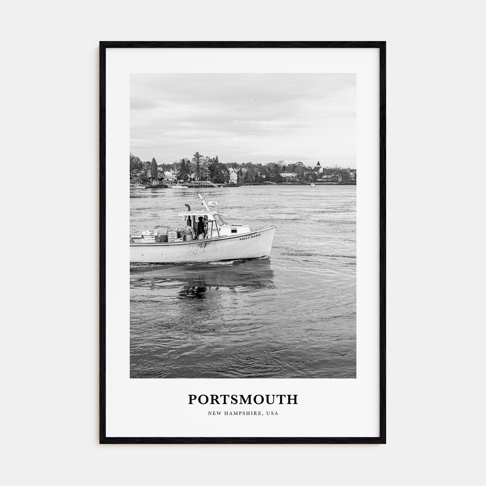 Portsmouth, New Hampshire Portrait B&W Poster