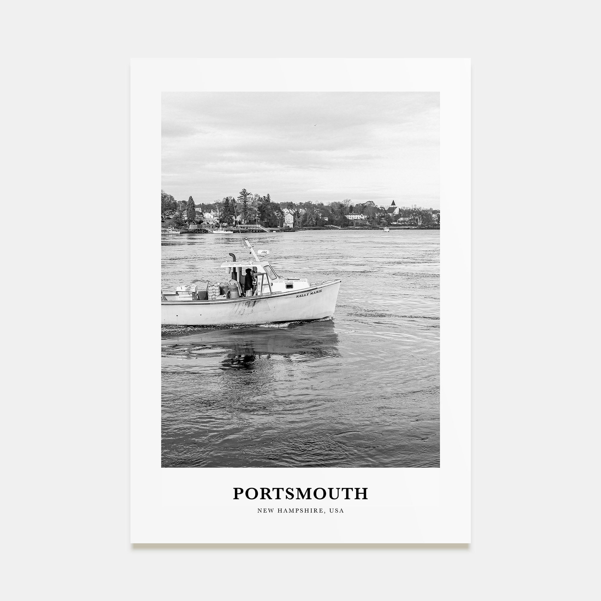 Portsmouth, New Hampshire Portrait B&W Poster