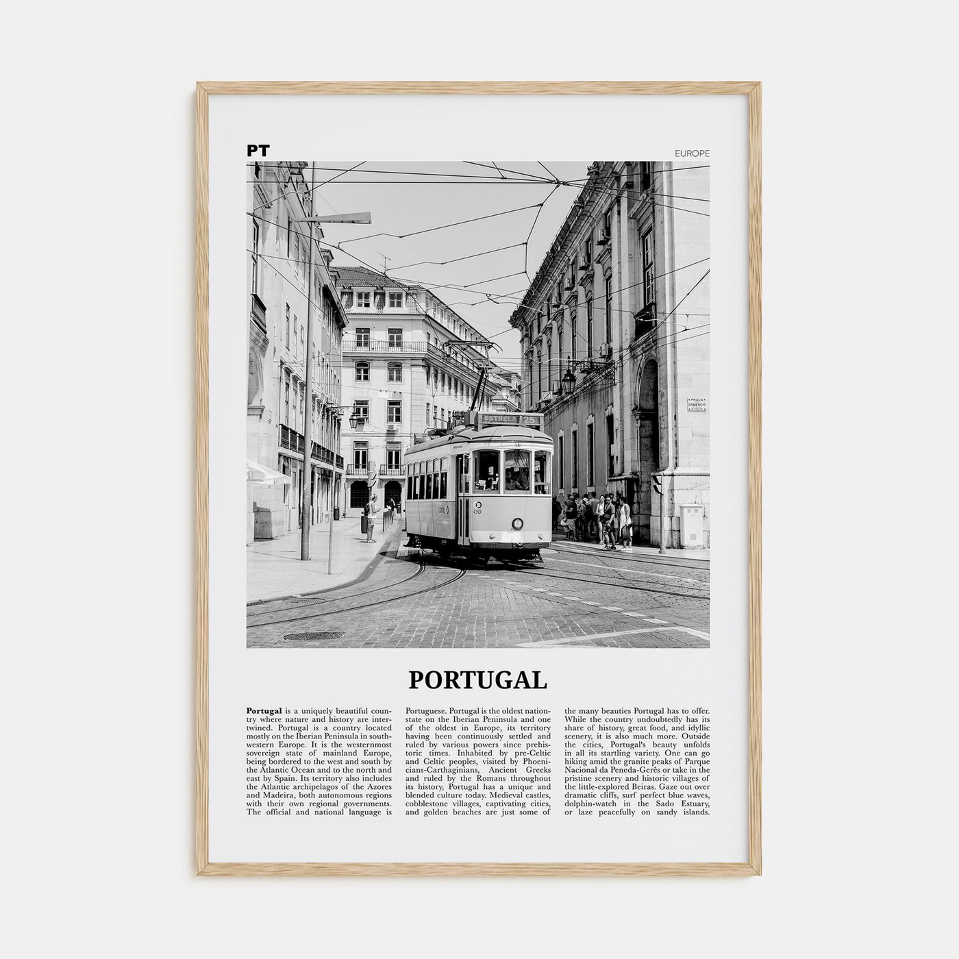 Portugal Travel B&W No 2 Poster