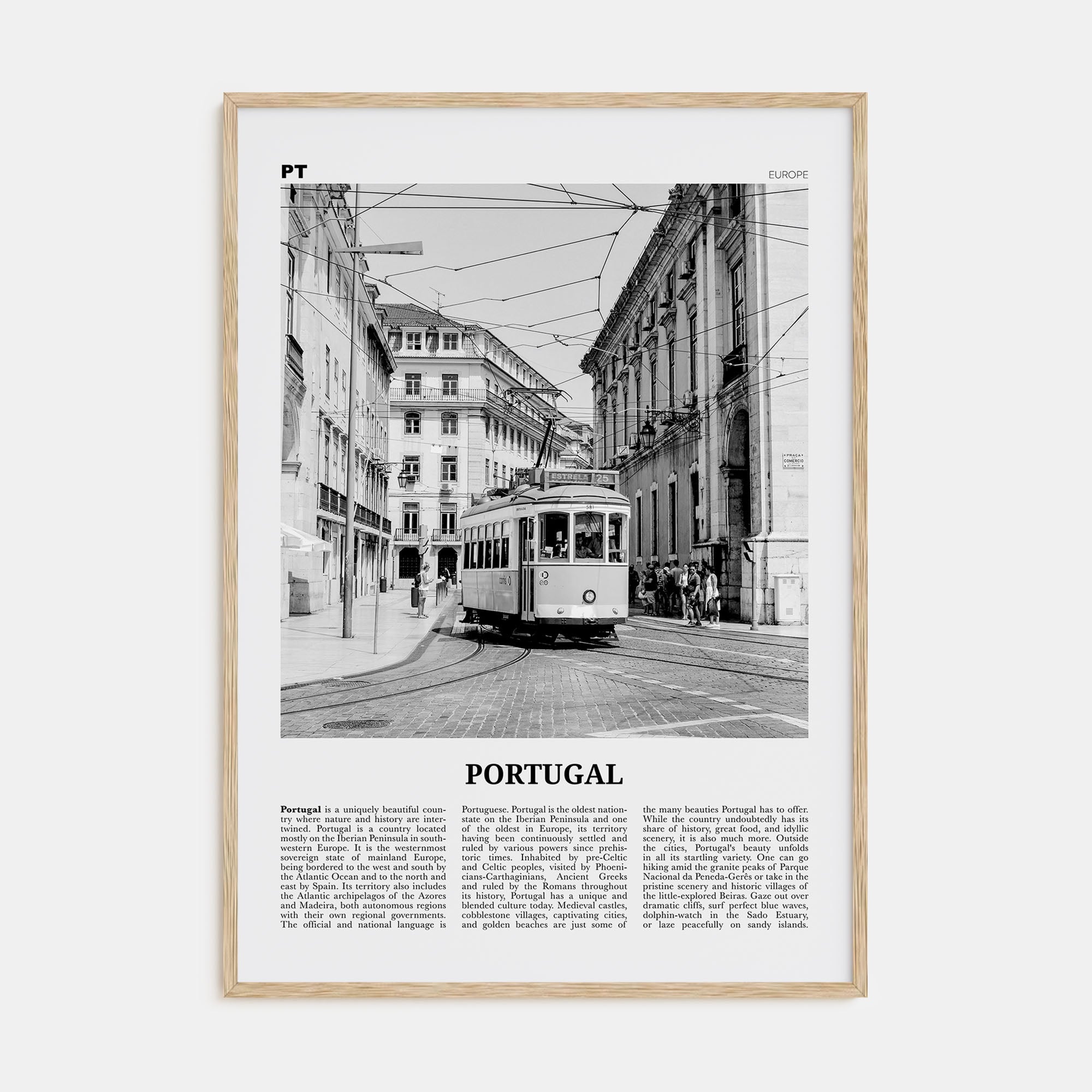 Portugal Travel B&W No 2 Poster
