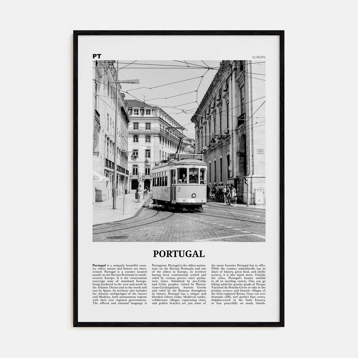 Portugal Travel B&W No 2 Poster
