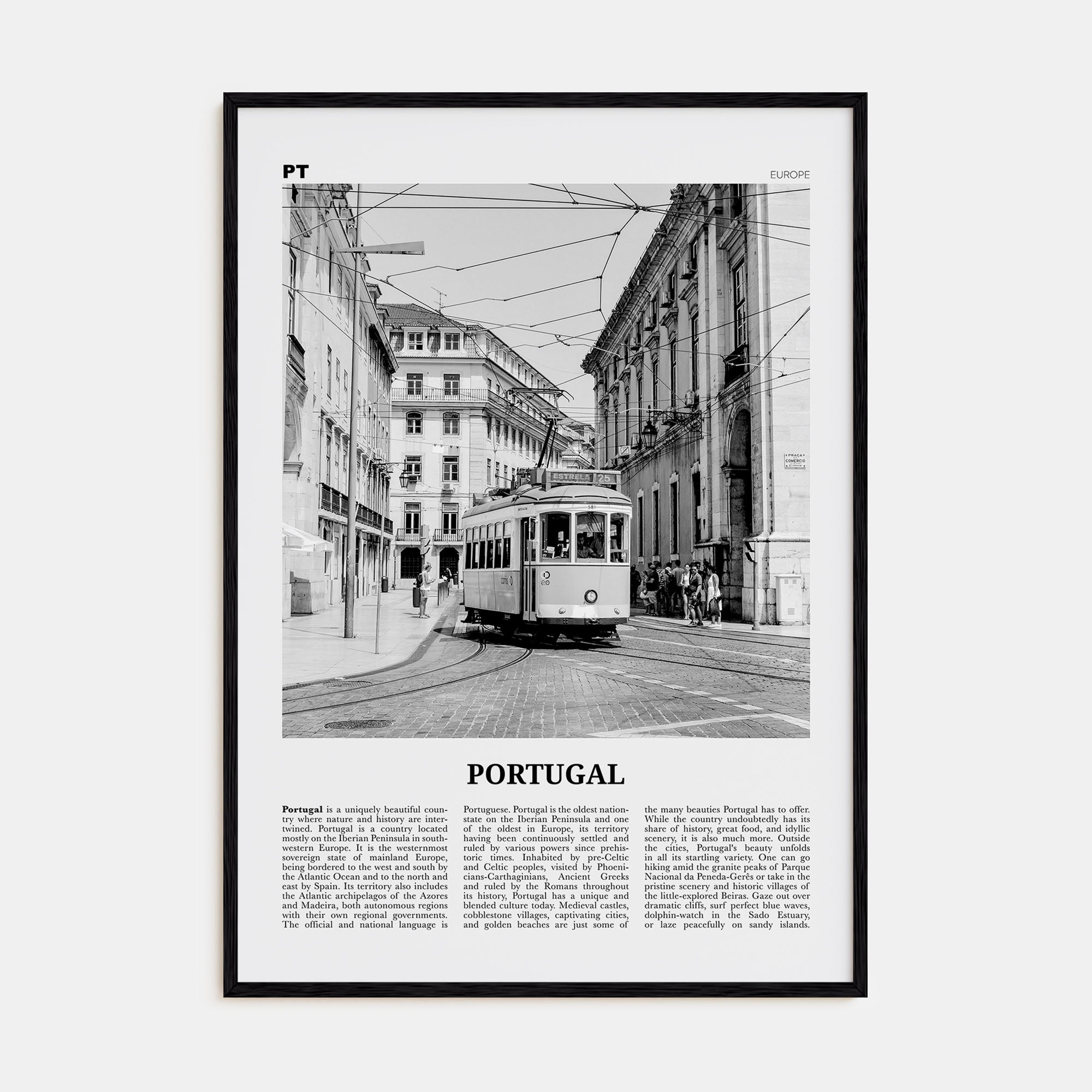 Portugal Travel B&W No 2 Poster