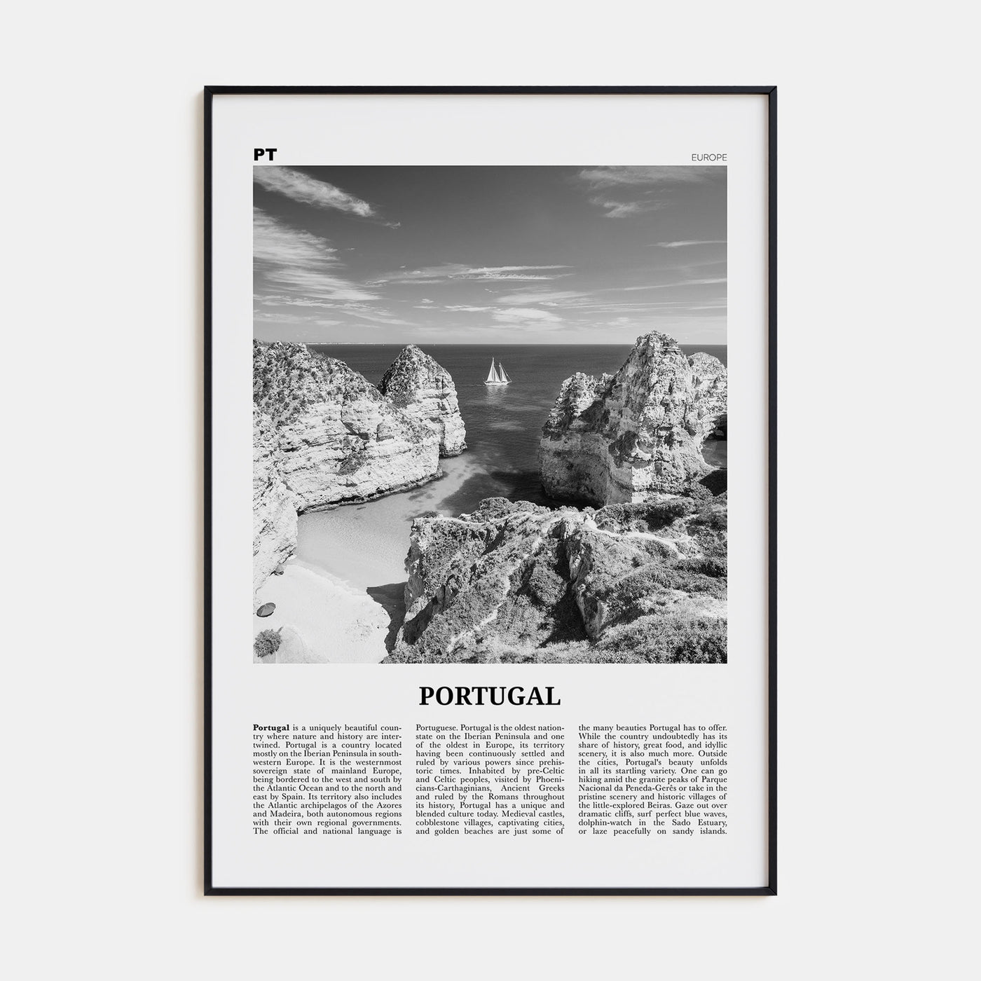Portugal Travel B&W No 3 Poster